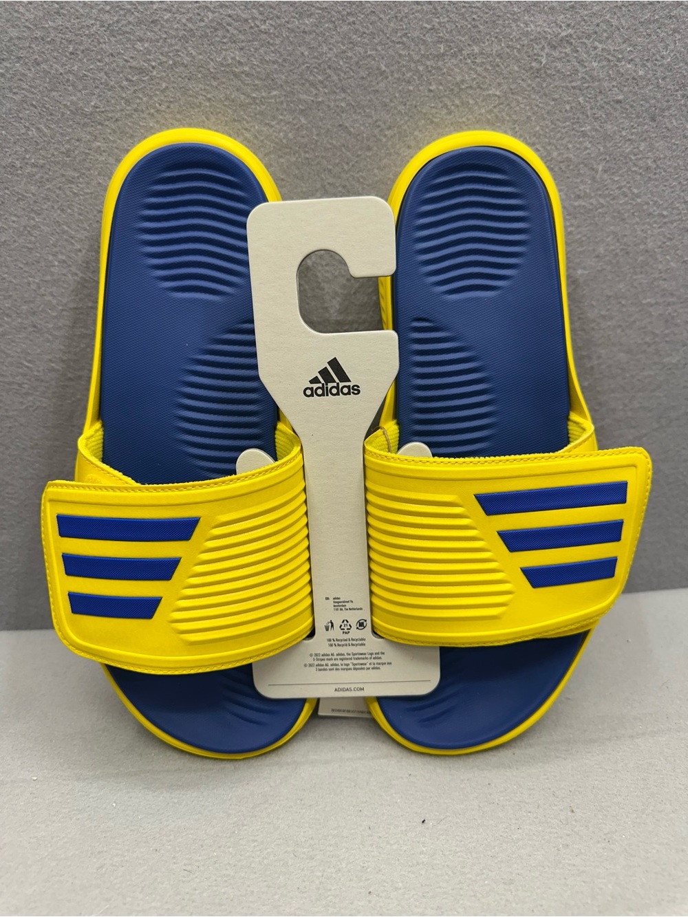 Adidas Alpharesponse Slide 2.0 Yellow/Royal Blue Universal Men 10 Women 11 NIB